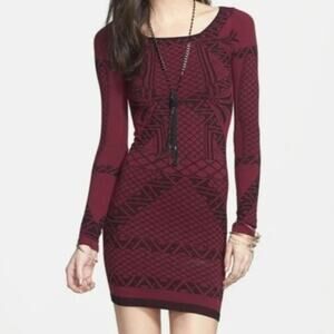 Free People Angles of Intarsia Stretchy XS Bodycon Dress